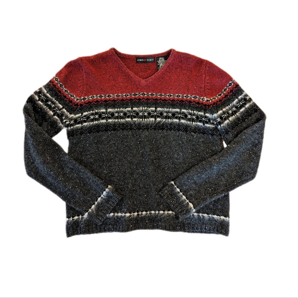 Vintage 2000s Grunge Two Tone Color Blocked Sweater